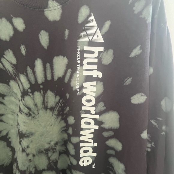 HUF Black and Gray Tie-Dye Long Sleeve - Picture 3 of 5